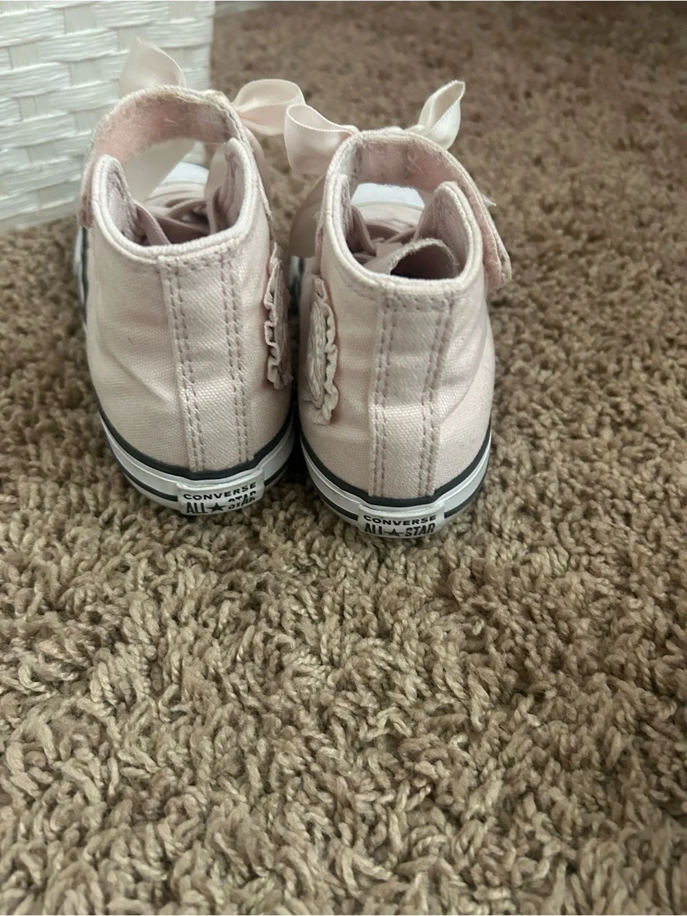 Toddler girls  Pink High-Top Sneakers with Satin Bow